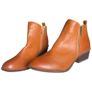 Two-Tone Dual-Zip High Ankle Boot | Women’s Size 44 (US 10–10.5) Leather Booties